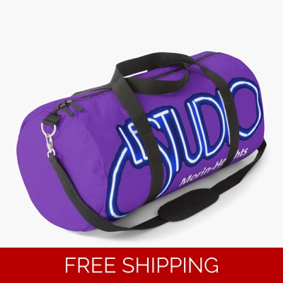 Le Studio Duffle Bag Purple White & Blue Logo MH